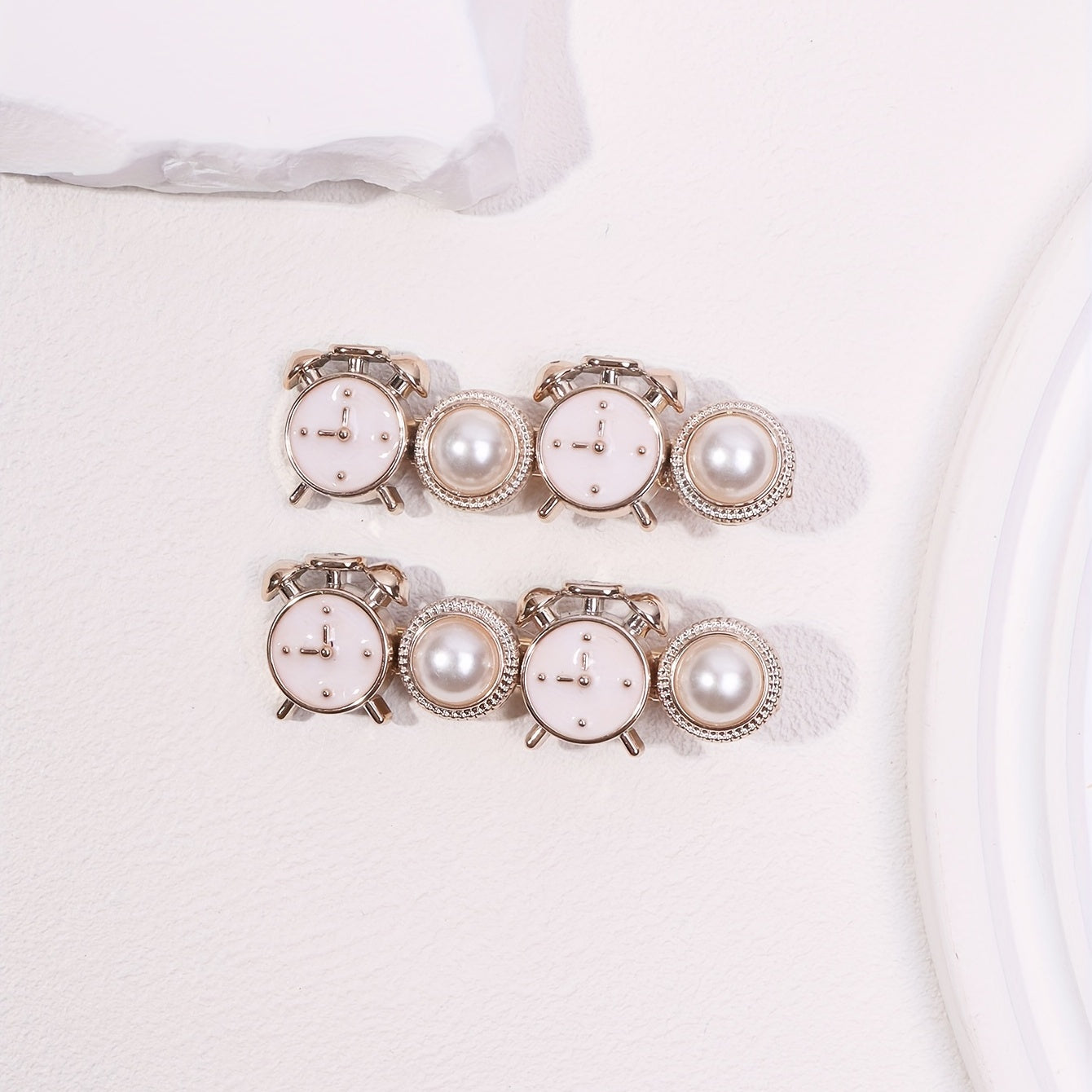2pcs Faux Pearl Duck Billed Hair Clip for Women