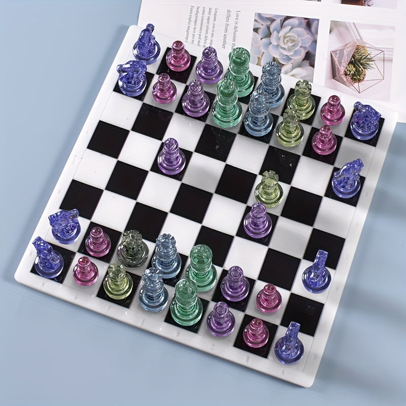6pcs 3D Silicone Chess Resin Mold for DIY Handicraft Production