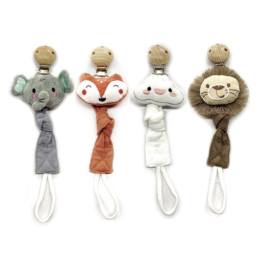 Elephant Pacifier Holder Wooden Clip Baby Teething Toy
