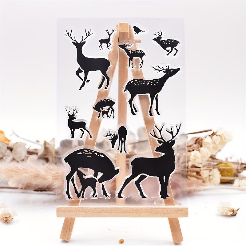 1pc Elk Transparent Stamp for DIY Card Decoration