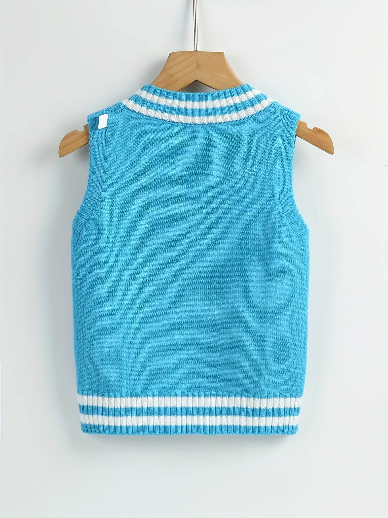 Toddler's Striped V Neck Sweater Baby's Stylish Sleeveless Vest