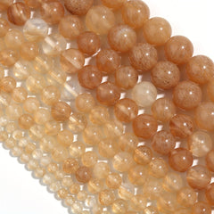 Natural Brown Crystal Round Beads 4-12mm