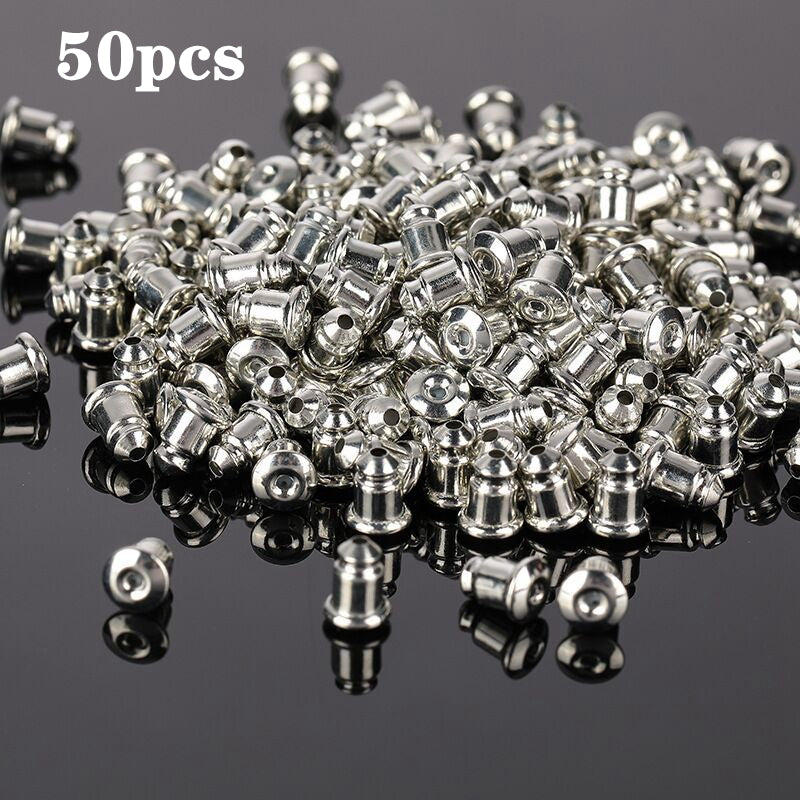 50pcs Casual Earring Back Plugs Round Ear Studs Jewelry Accessories DIY