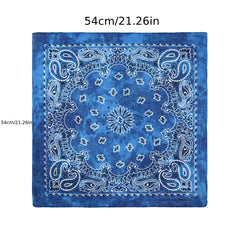 Paisley Print Tie Dye Bandana Casual Square Scarf