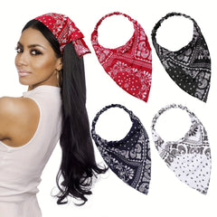 Boho Vintage Turban Headwrap Triangle Kerchief Bandanas For Women Girls
