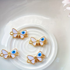 5pcs Devil's Eye & Butterfly Oil Alloy Pendants Bracelet Necklace Earrings