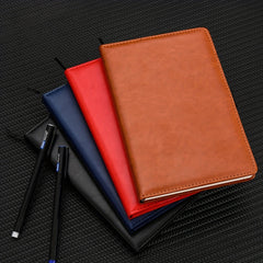 A5 Leather Cover Notepad Elastic Pen Ring Business Journal