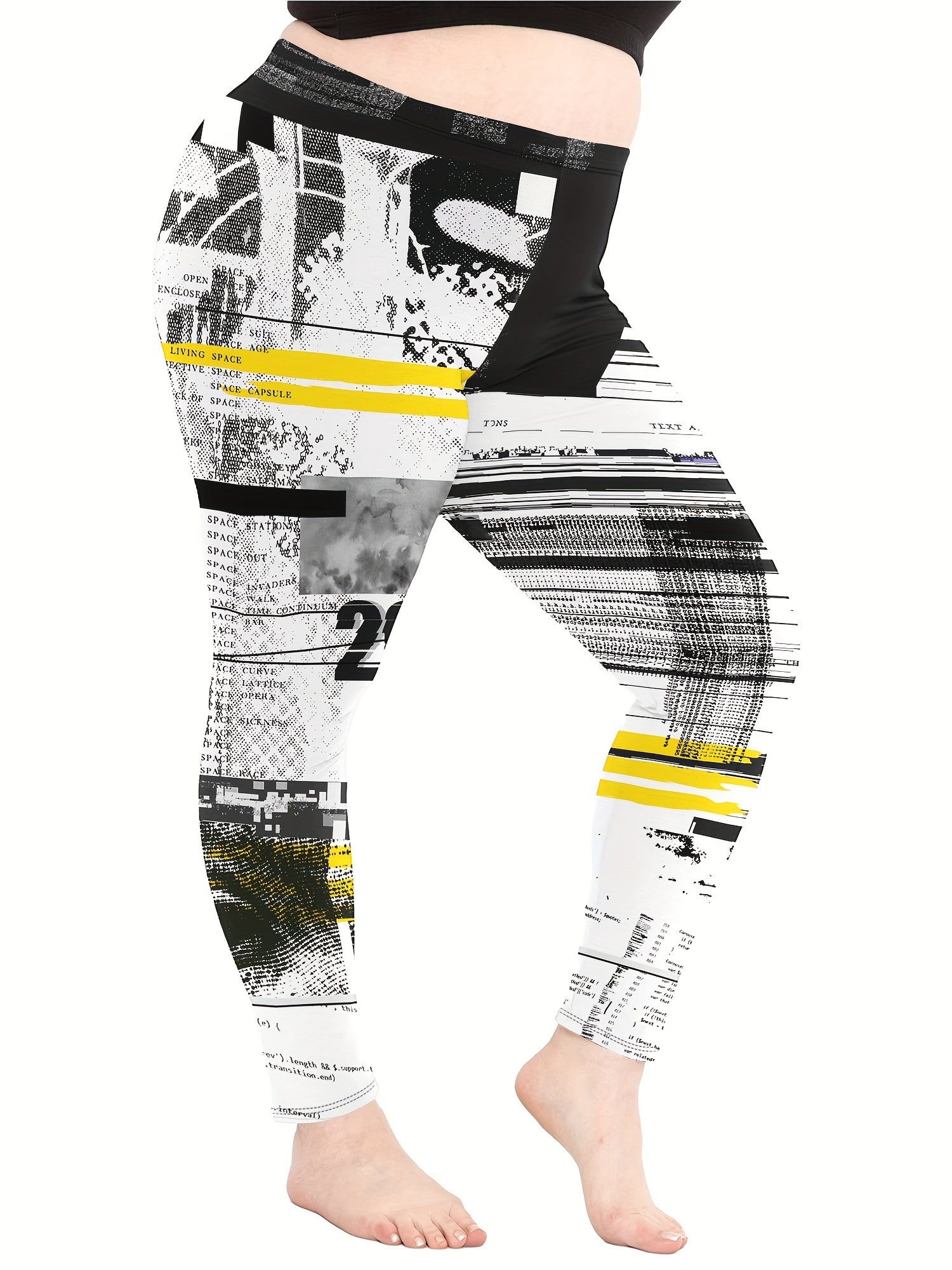  High Rise Colorblock Print Leggings