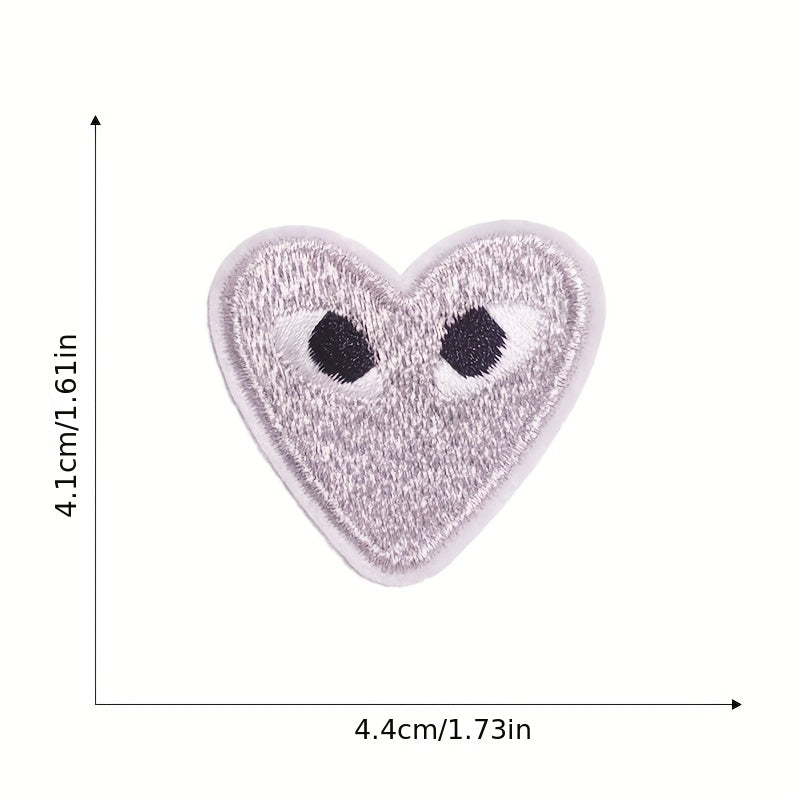 14pcs Colorful Heart Iron On Patches Sew On Embroidered Applique