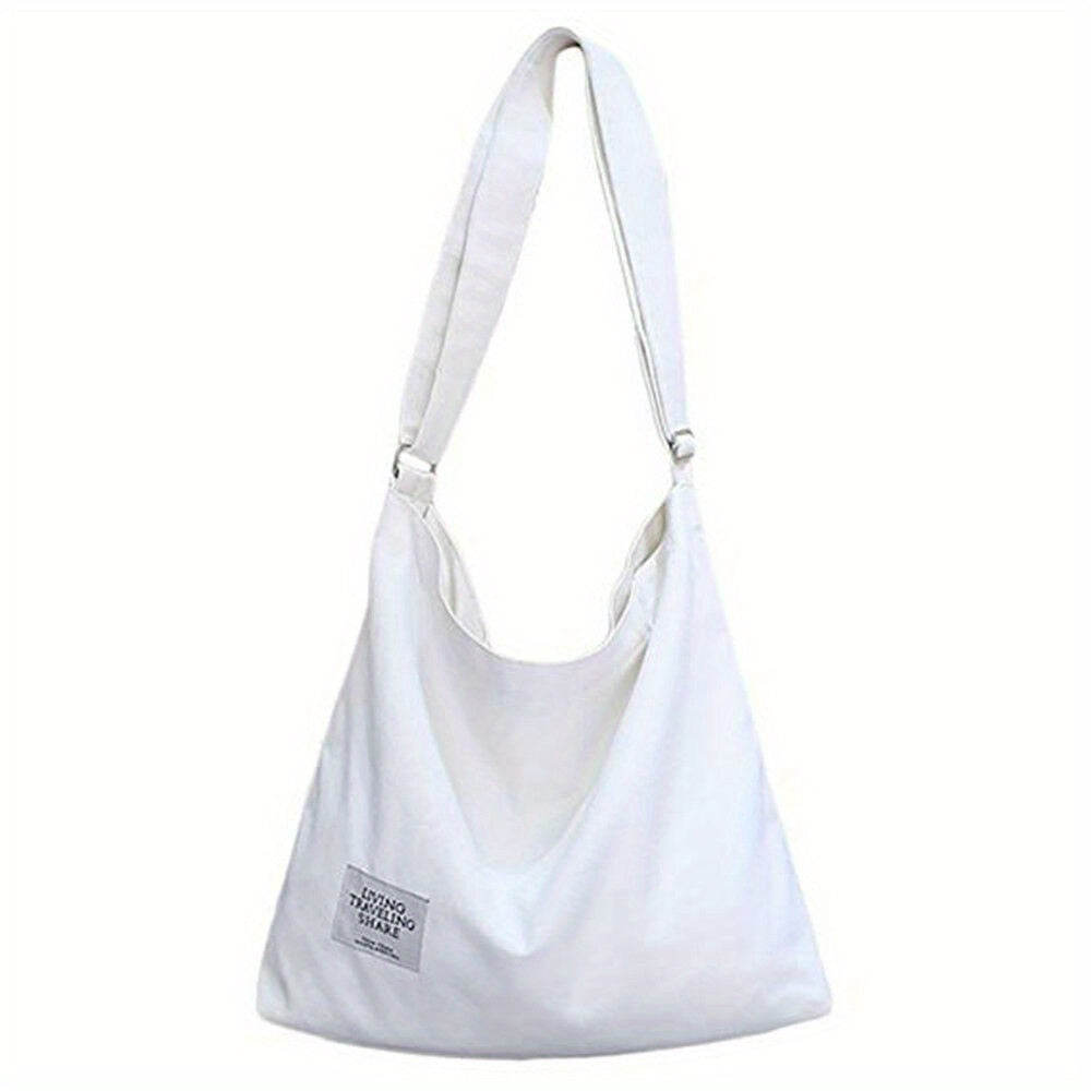 Durable Canvas Shoulder Bag Large Capacity Crossbody Hobo Bag