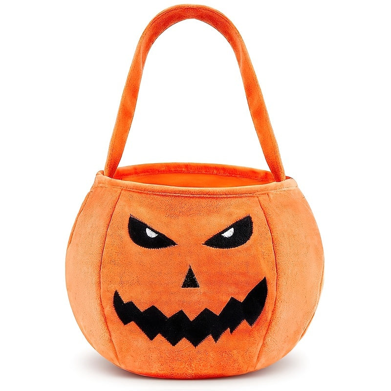 Halloween Candy Bag Plush Trick Or Treat Bucket Pumpkin Tote Bag