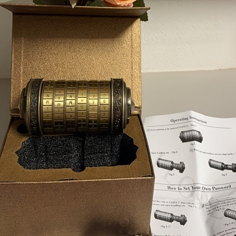 Copper Engraved Cipher Puzzle Roll for Escape Room - Ideal Romantic Gift