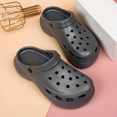 Women's Solid Clogs Casual Hollow Out Platform Shoes