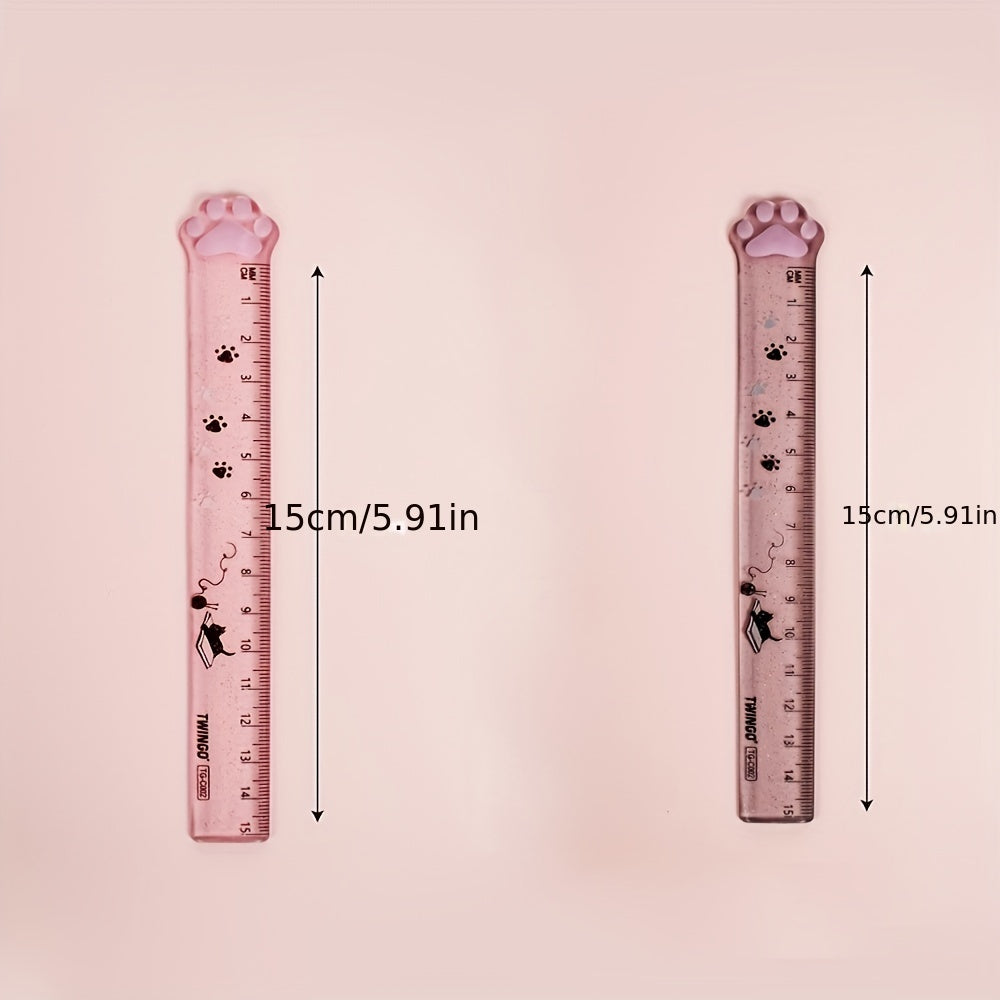 Cat Claw Straight Ruler Student Stationery Measuring Ruler