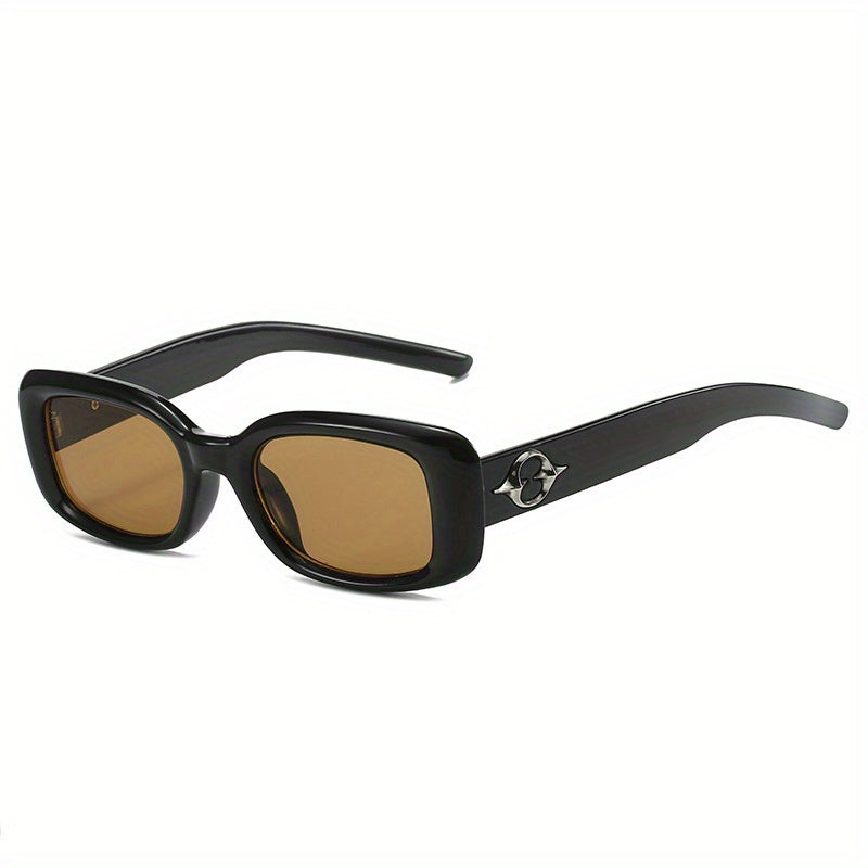 Y2K Square Sunglasses Hiphop Metal Planet Decor Beach Party Club UV400