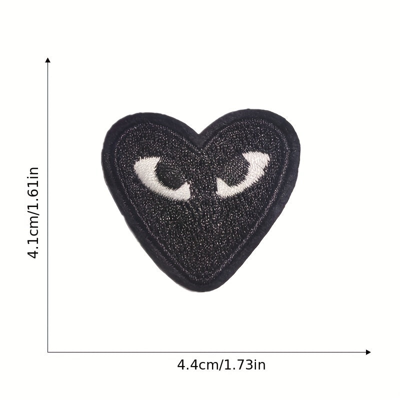14pcs Colorful Heart Iron On Patches Sew On Embroidered Applique