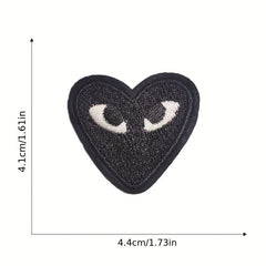 14pcs Colorful Heart Iron On Patches Sew On Embroidered Applique