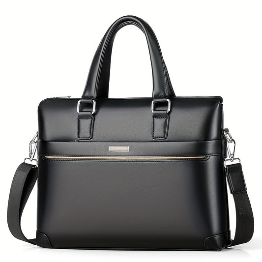 BAODIDAISHU Men's PU Leather Laptop Briefcase Top Handle Bag
