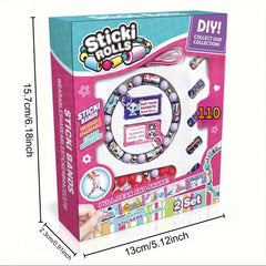 110pcs DIY Handstring Stickers Set Colorful Beads & Stickers for Journals Crafts
