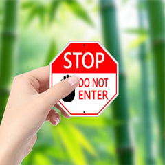 Stop Do Not Enter Vinyl Stickers - Smooth Surface Decorations