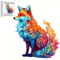 Fox Wooden Puzzle Animal Shape Jigsaw Toy Christmas Gift