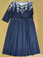  Floral Print Half Sleeve Casual Dress