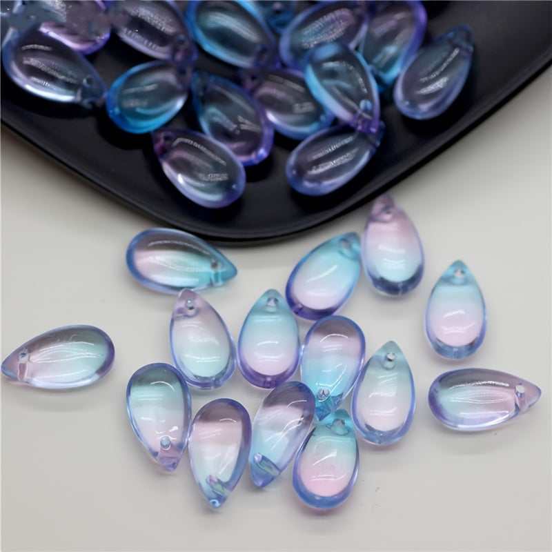 20pcs 8 15mm Large Teardrop Pendant Bead Crystal Glass DIY Beads Jewelry Making