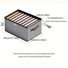 Houndstooth Pattern Storage Box Clothes Wardrobe Organizer Clear Cover