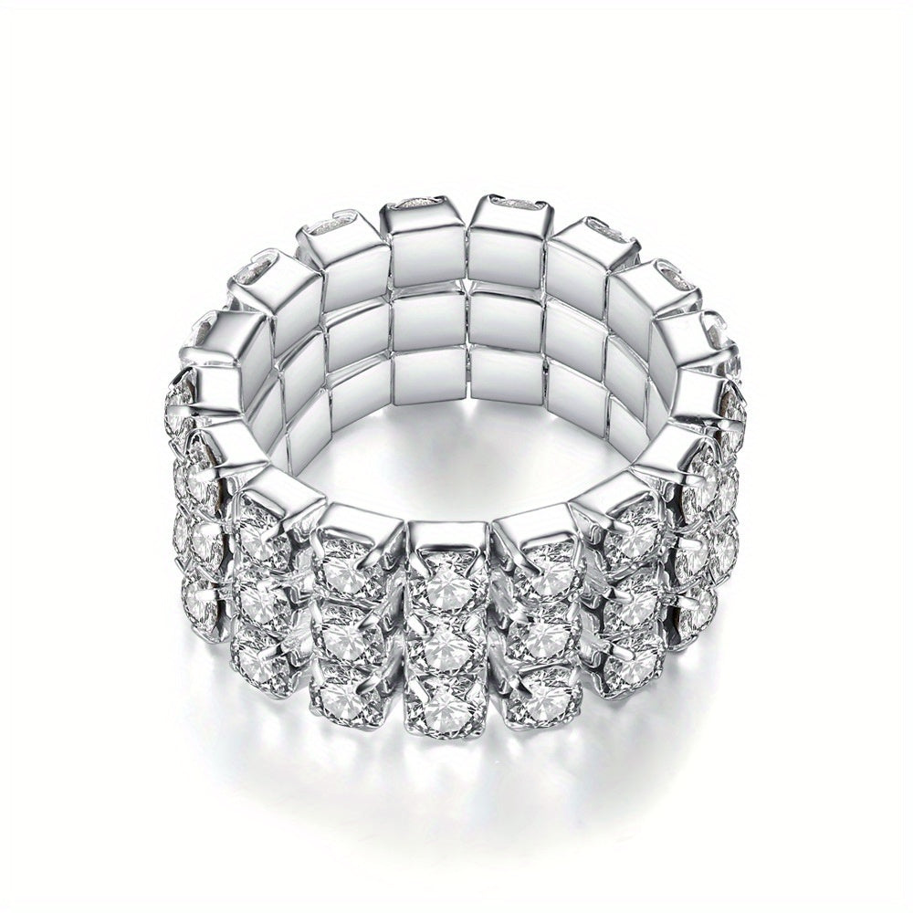 Men's Elastic Ring with Artificial Diamond