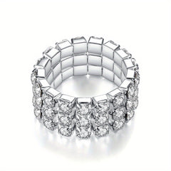 Men's Elastic Ring with Artificial Diamond