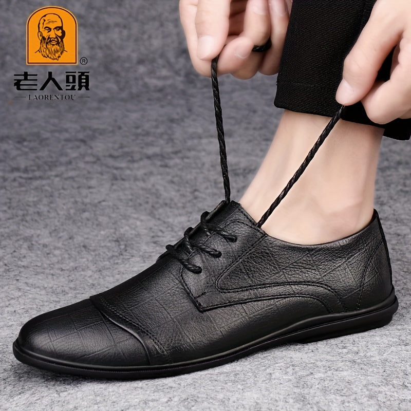 LAORENTOU Men's Plaid Lace Up Derby Shoes