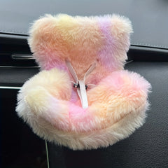 Doll Car Seat & Air Vent Mount Plush Leg Pastel Pink Yellow Purple Car Decor