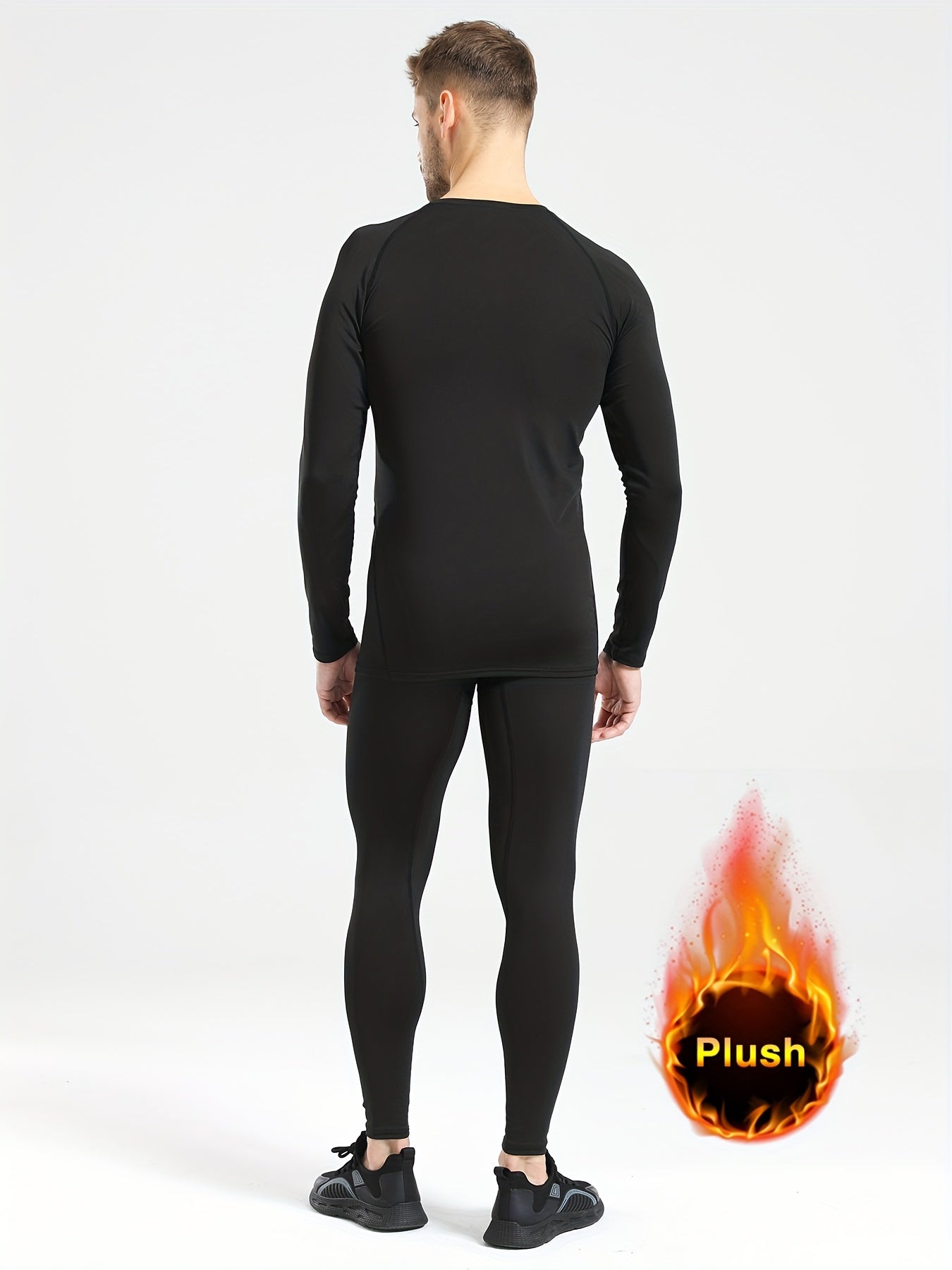 Men's Thermal Long Sleeve T-shirt & Pants Set Quick Dry Fitness Outfit