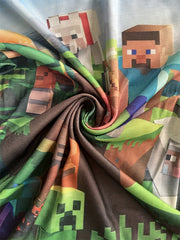 Boy's Cartoon Block Graphic Tee for Summer