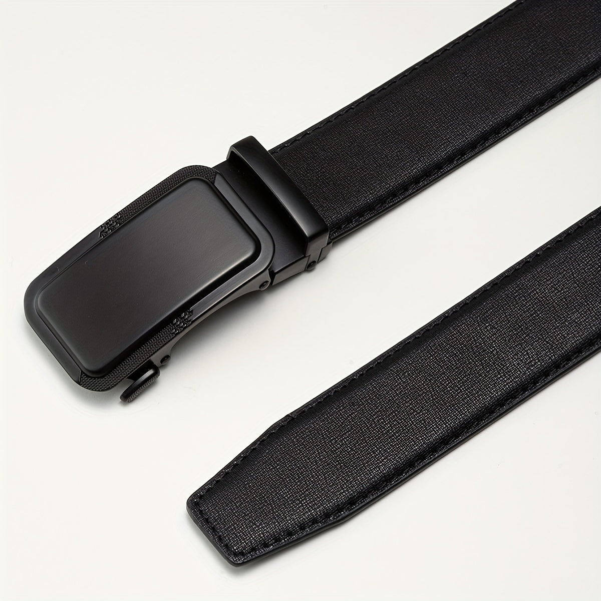 Men's Automatic Buckle PU Belt for Uniform Dress