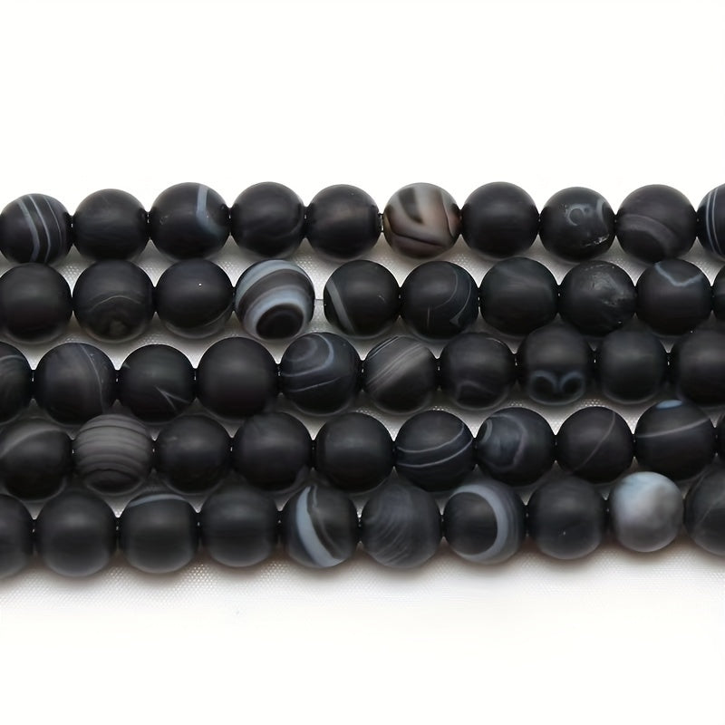 6 8 10mm Matte Striped Agate Beads DIY Jewelry Bracelet Necklace Materials