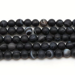 6 8 10mm Matte Striped Agate Beads DIY Jewelry Bracelet Necklace Materials