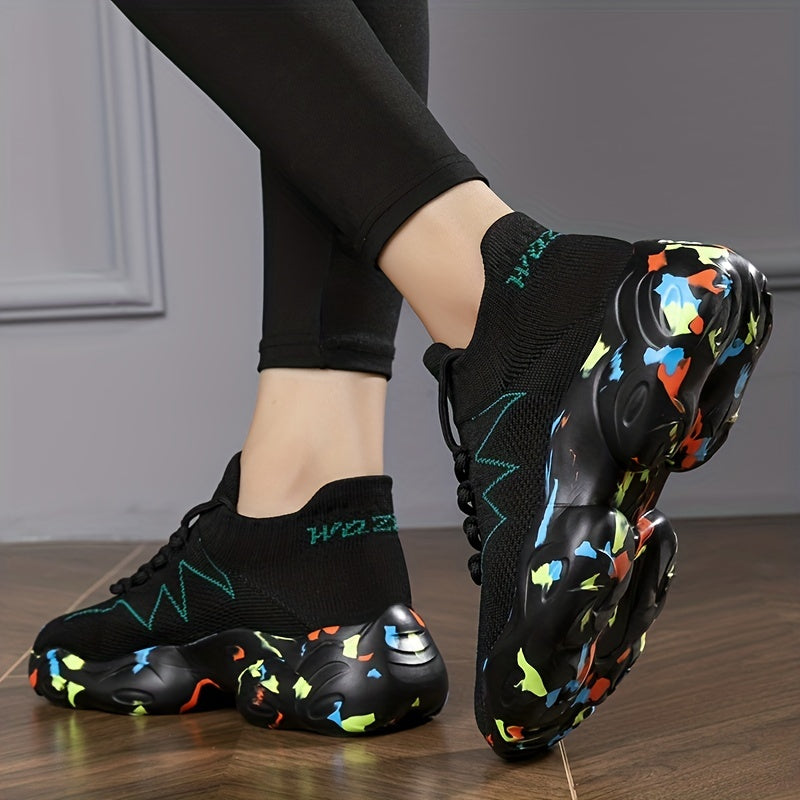 Mesh Breathable Sports Shoes Thick Sole Lightweight Sneakers