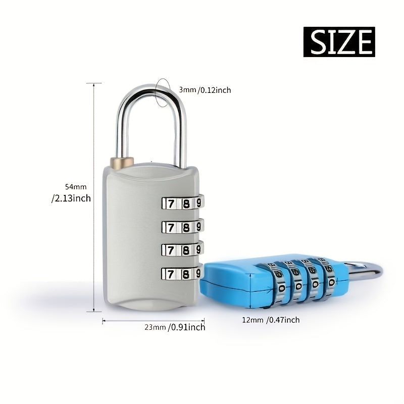 Mini Padlock 4 Digit Combo Lock for Suitcases & Luggage