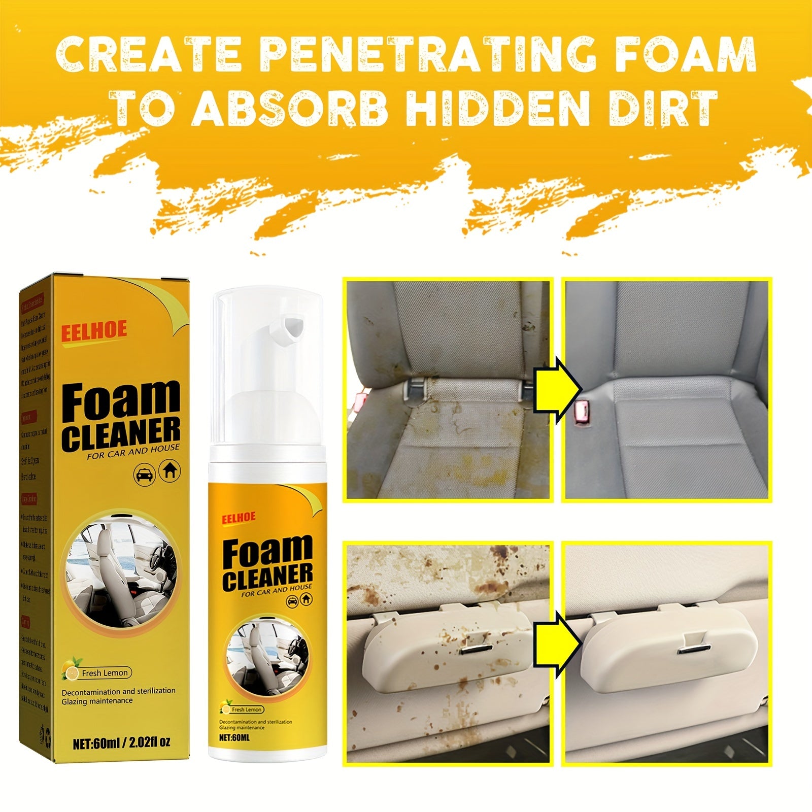 Car Interior Foam Cleaner Strong Decontamination Seat Cleaner