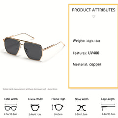 Top Bar Aviator Sunglasses Metal Frame Vintage Outdoor Eyewear