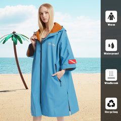 Turbo Waterproof Surf Poncho Changing Towel Quick Drying Bathrobe