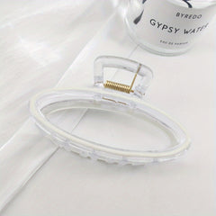 Transparent Oval Hair Claw Enamel Plastic Hair Accessories