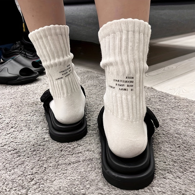 Letter Print Socks Soft Mid Tube Socks Women's Stockings