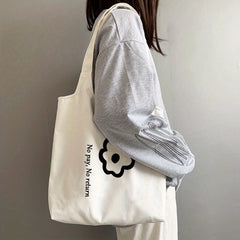 Floral Canvas Tote Bag Lightweight Shoulder Shopping Casual Commuter