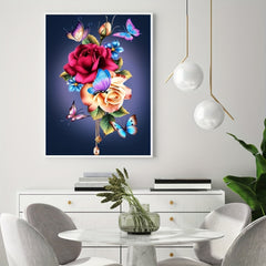 Butterfly Flower Canvas Painting Poster for Home Decoration