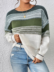  Colorblock Sweater Women's Long Sleeve Pullover Jumper