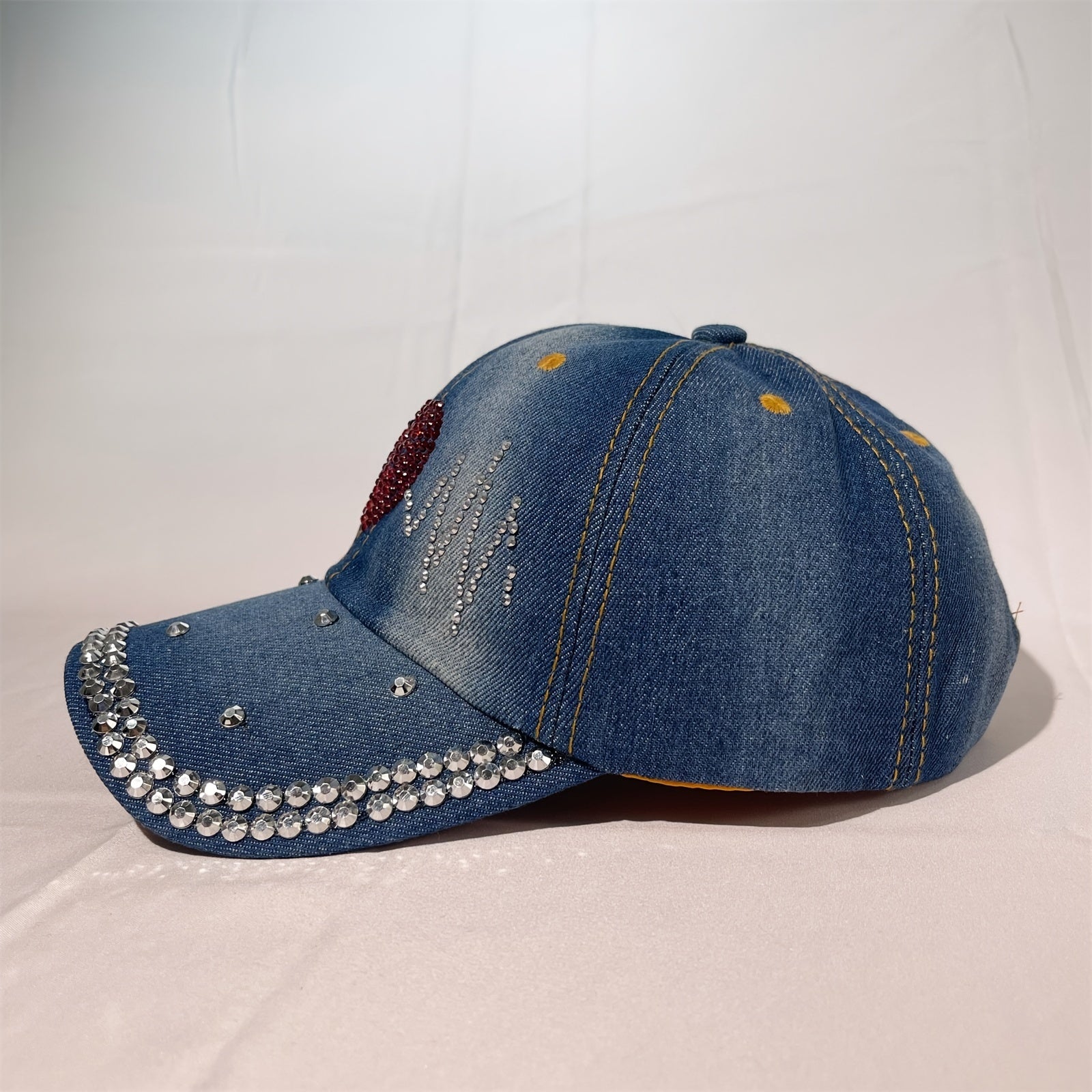 Women's Love Heart Bling Baseball Cap