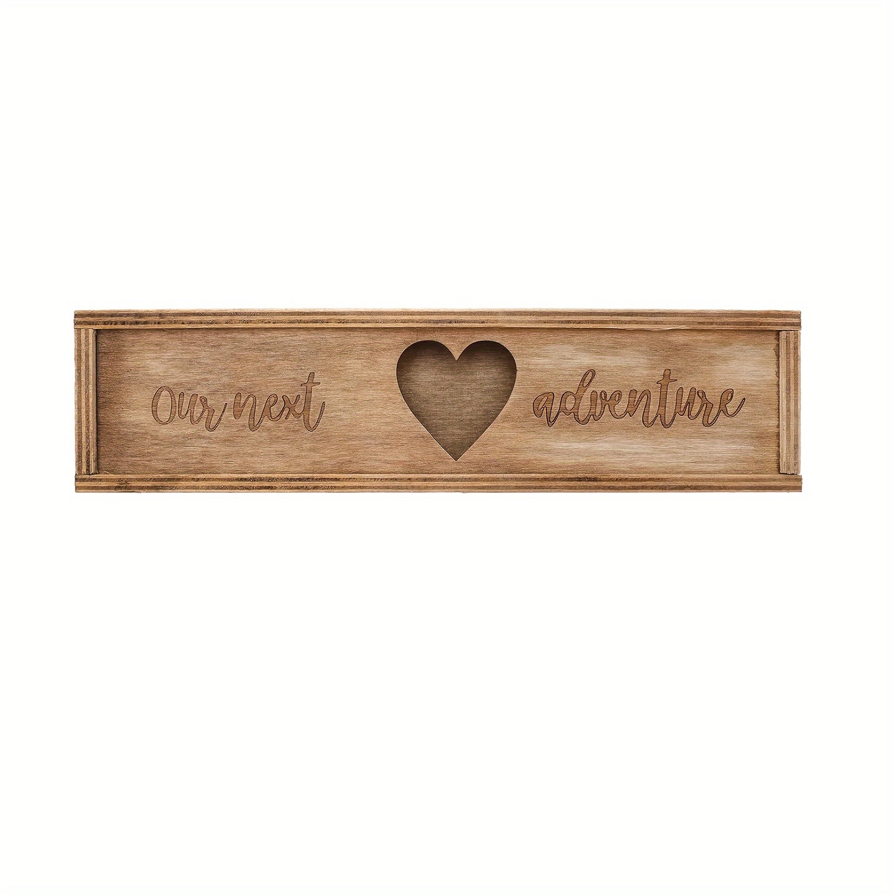 Yuebaaf Wooden Pregnancy Announcement Keepsake Box Light Brown