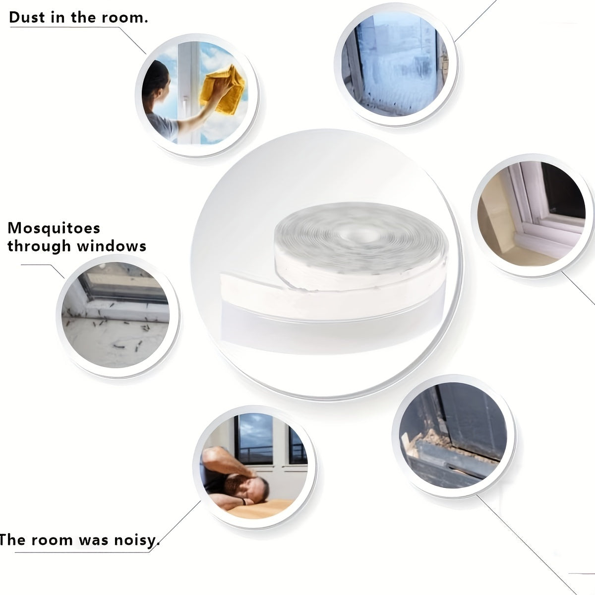 26ft Transparent Silicone Seal Strip - Weather Stripping for Doors and Windows